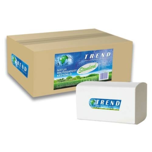 Hajtogatott kéztörlő TREND Standard V 1 réteg natúr 250 lap/csomag (20 csomag/karton)