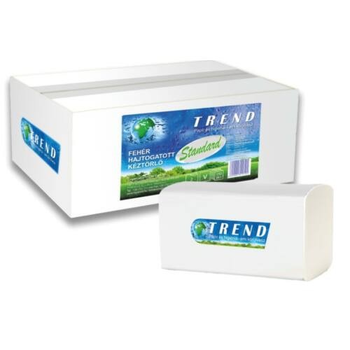 Hajtogatott kéztörlő TREND SOFT Standard V 2 rétegű fehér 150 lap/csomag (20 csomag/karton)